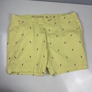 St John's Bay Shorts Temp Flex Stretch Classic Fit Yellow Toucan